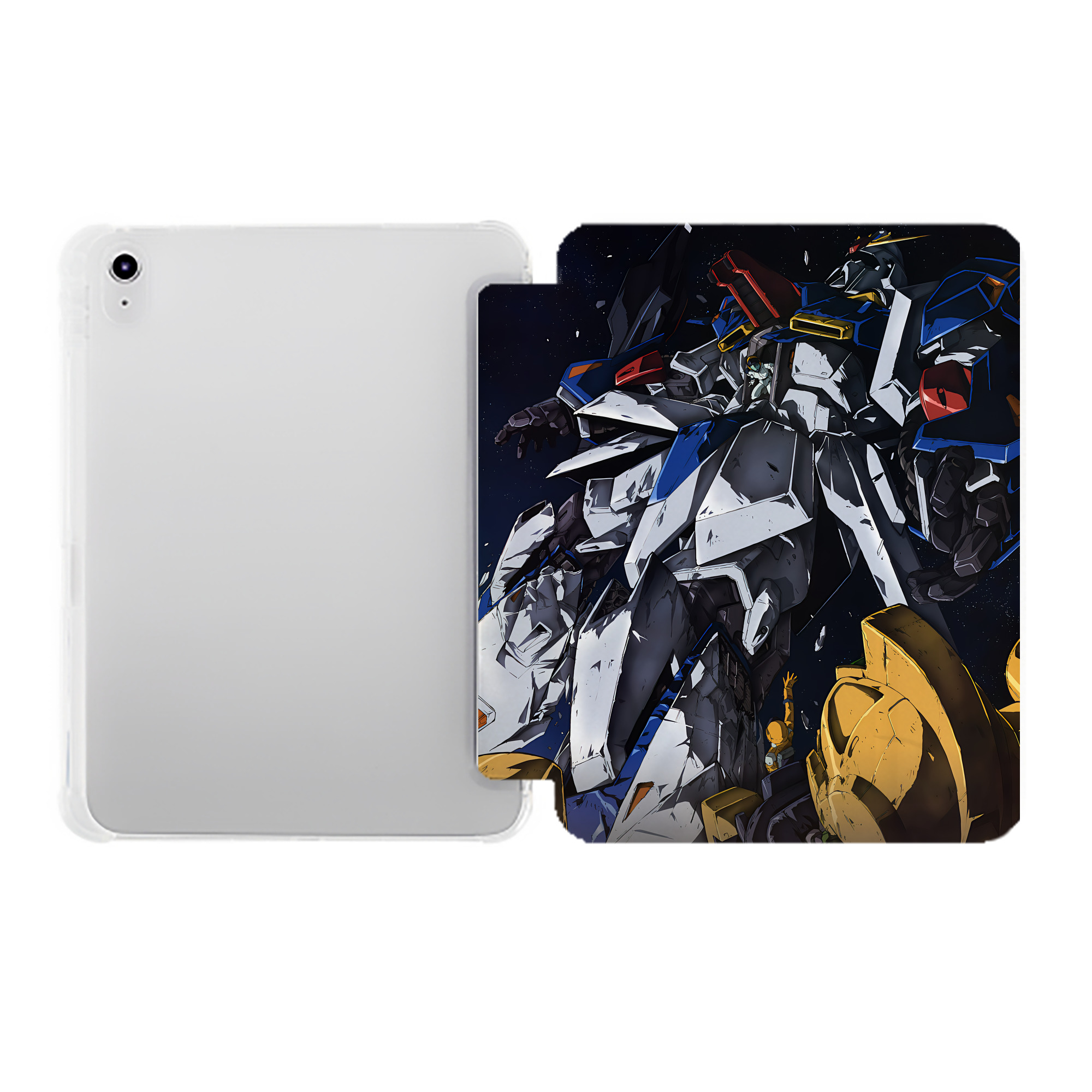 （画像用） 機動戦士ガンダム Mobile Suit Gundam IPad ケース ペン収納付き 三つ折りスタンド PUレザー×シリコン 対応機種9.5/10.5/10.9インチ